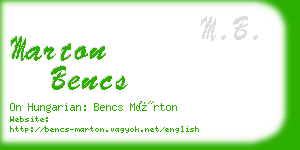 marton bencs business card